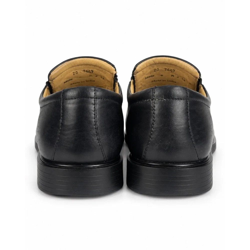 Johnston & Murphy Men's Black Leather Bicycle Toe Slip On Loafers 20-7447 Size 8